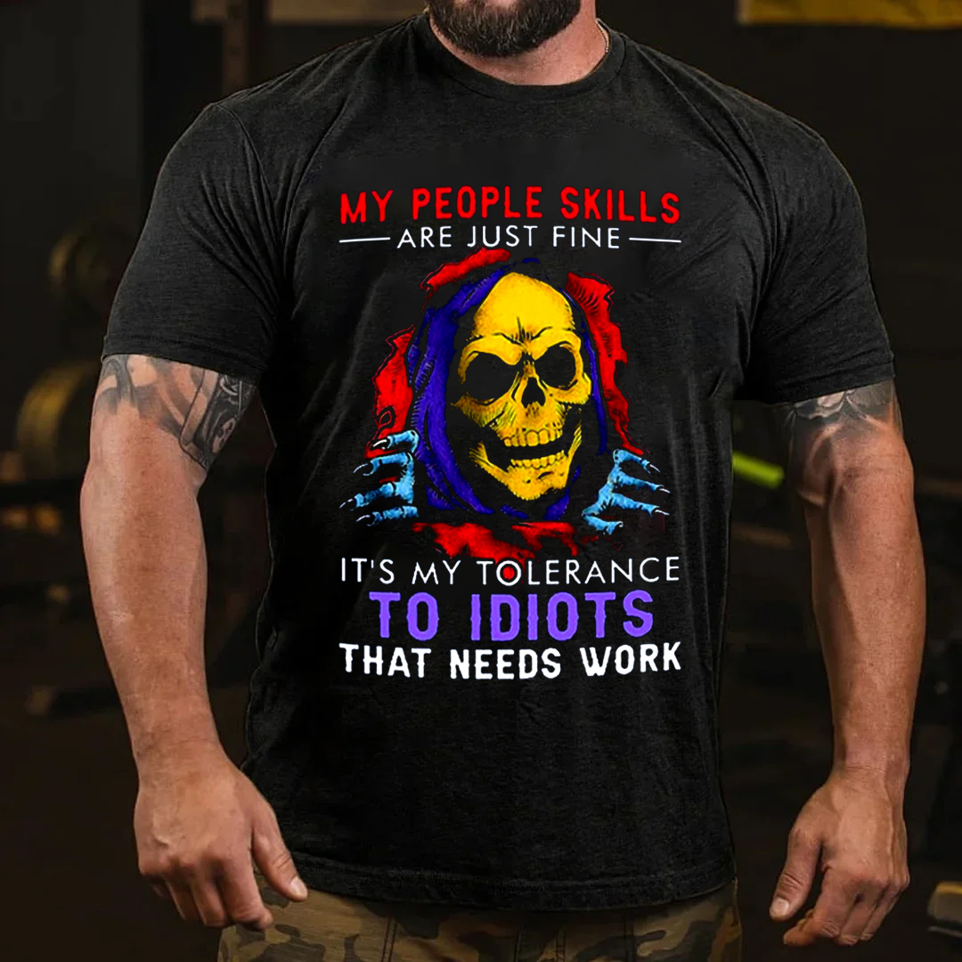 My People Skills Are Just Fine Men's Short Sleeve  Printed T-shirt-