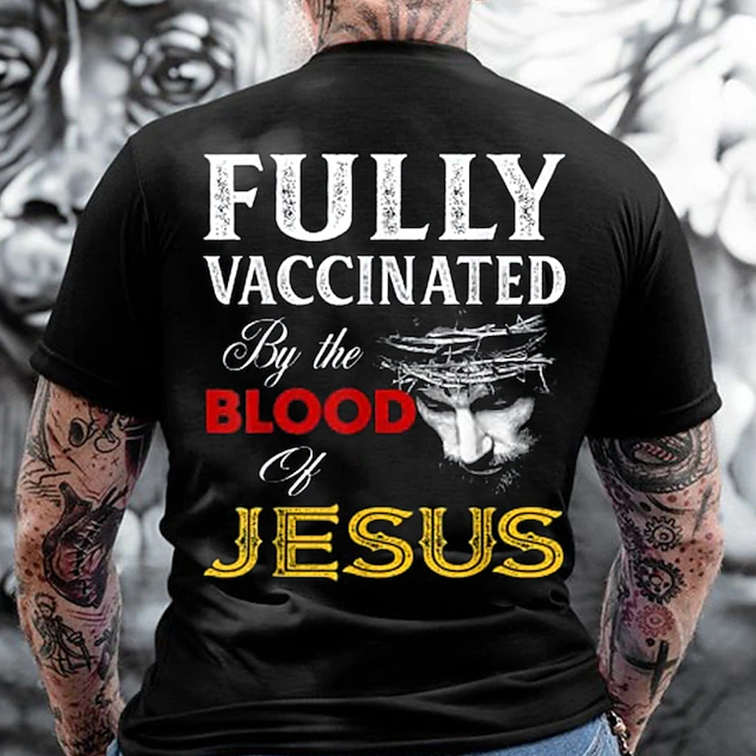 Fully Vaccinated Men's Short Sleeve  Printed T-shirt-