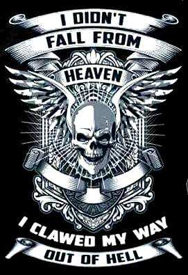 I Clawed My Way  Out Of Hell Men's Short Sleeve  Printed T-shirt-