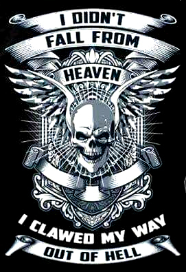 I Clawed My Way  Out Of Hell Men's Short Sleeve  Printed T-shirt-