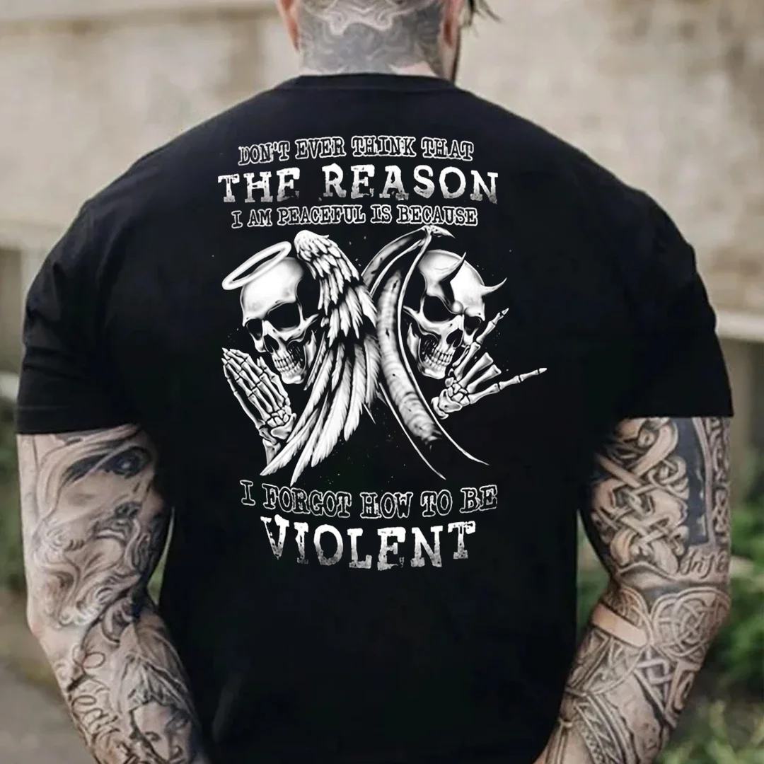 I Forgot How To Be Violent Men's Short Sleeve  Printed T-shirt-