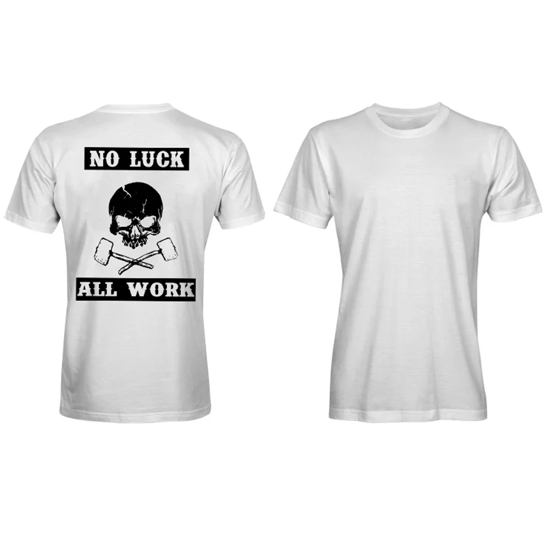 No Luck All Work Men's Short Sleeve  Printed T-shirt-