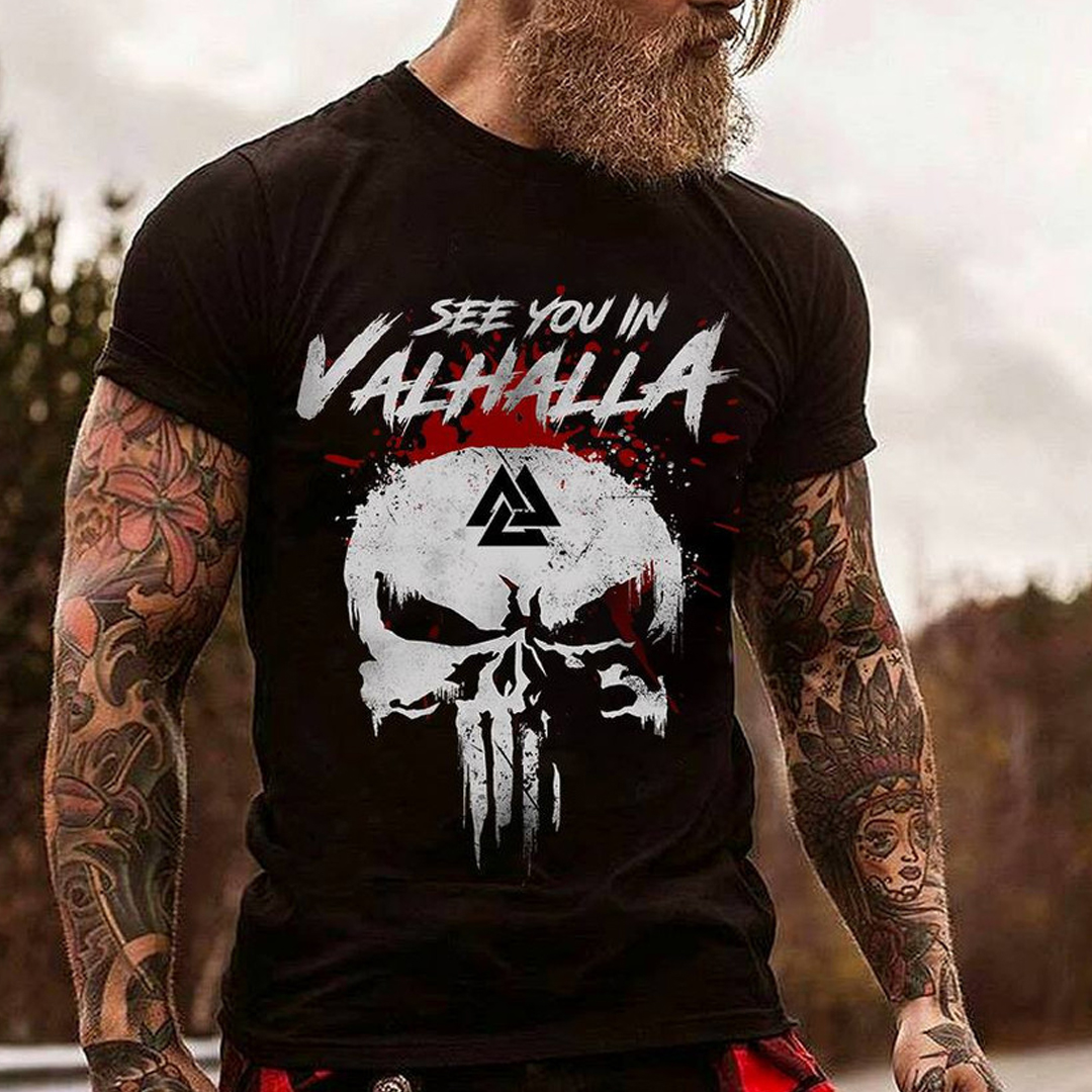 See You In VALHALLA Men's Short Sleeve  Printed T-shirt-