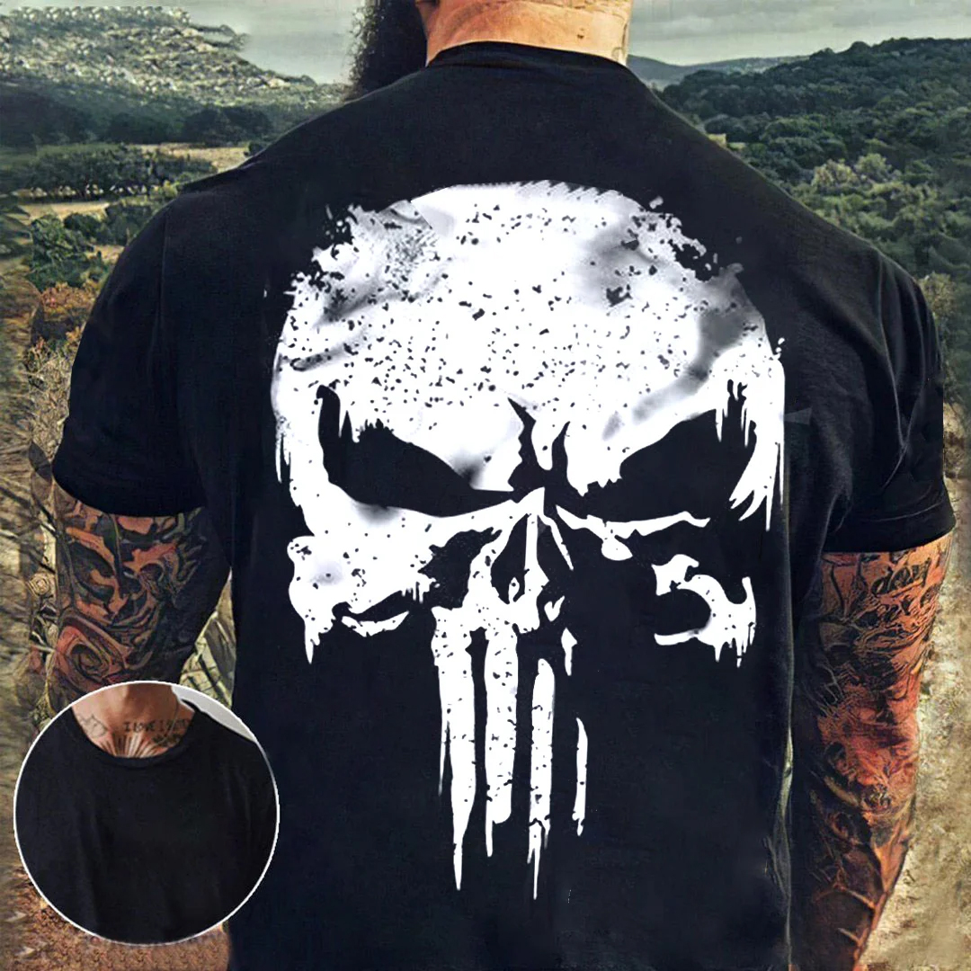 Casual Skeleton Men's Short Sleeve  Printed T-shirt-