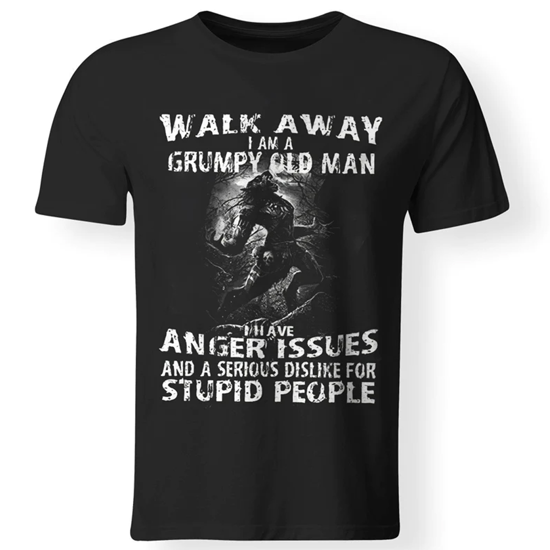 Vikings Walk Away I Am A Grumpy Old Man Men's Short Sleeve  Printed T-shirt-