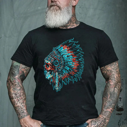 CHIEF Men's Short Sleeve  Printed T-shirt-