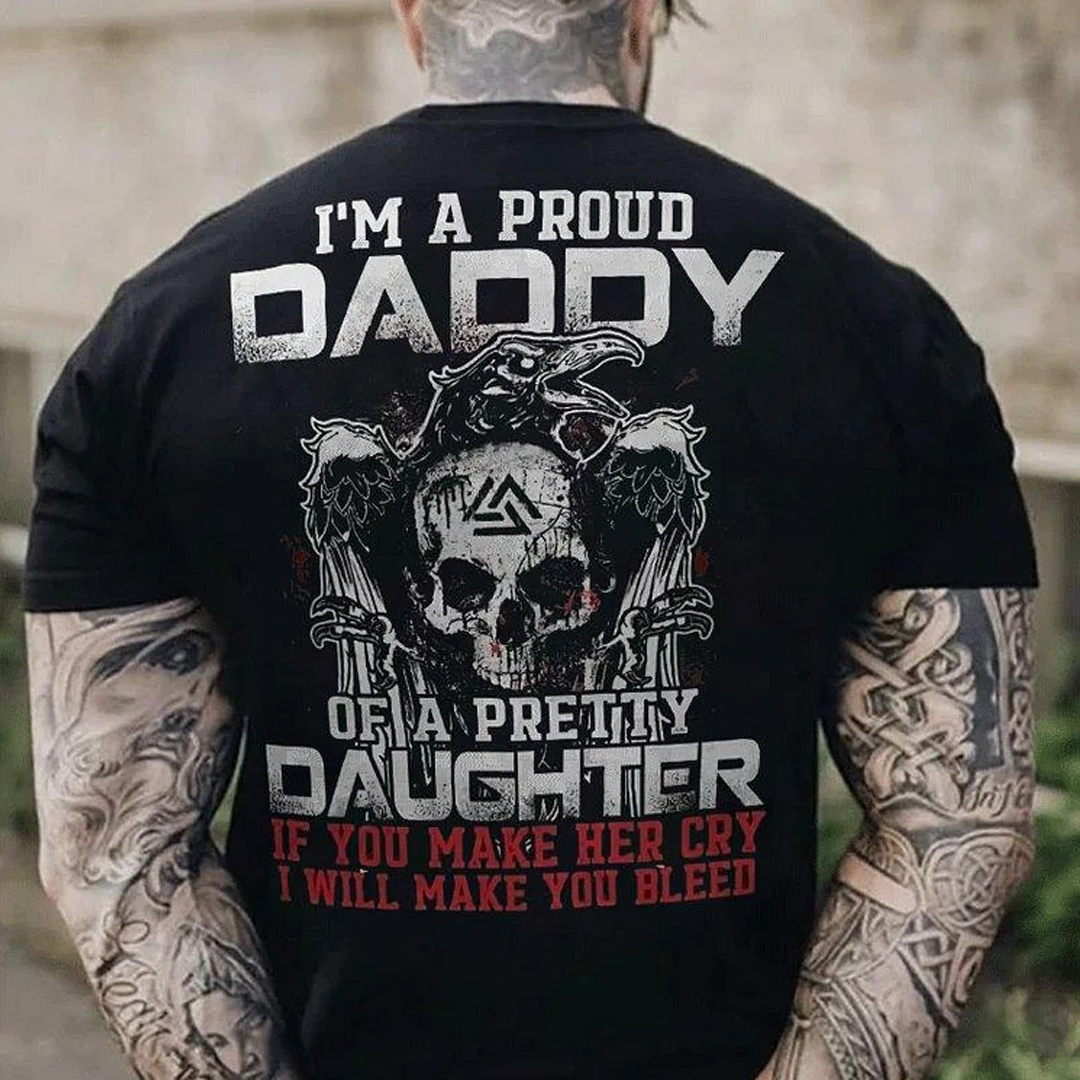 I Am A Proud Daddy Men's Short Sleeve  Printed T-shirt-