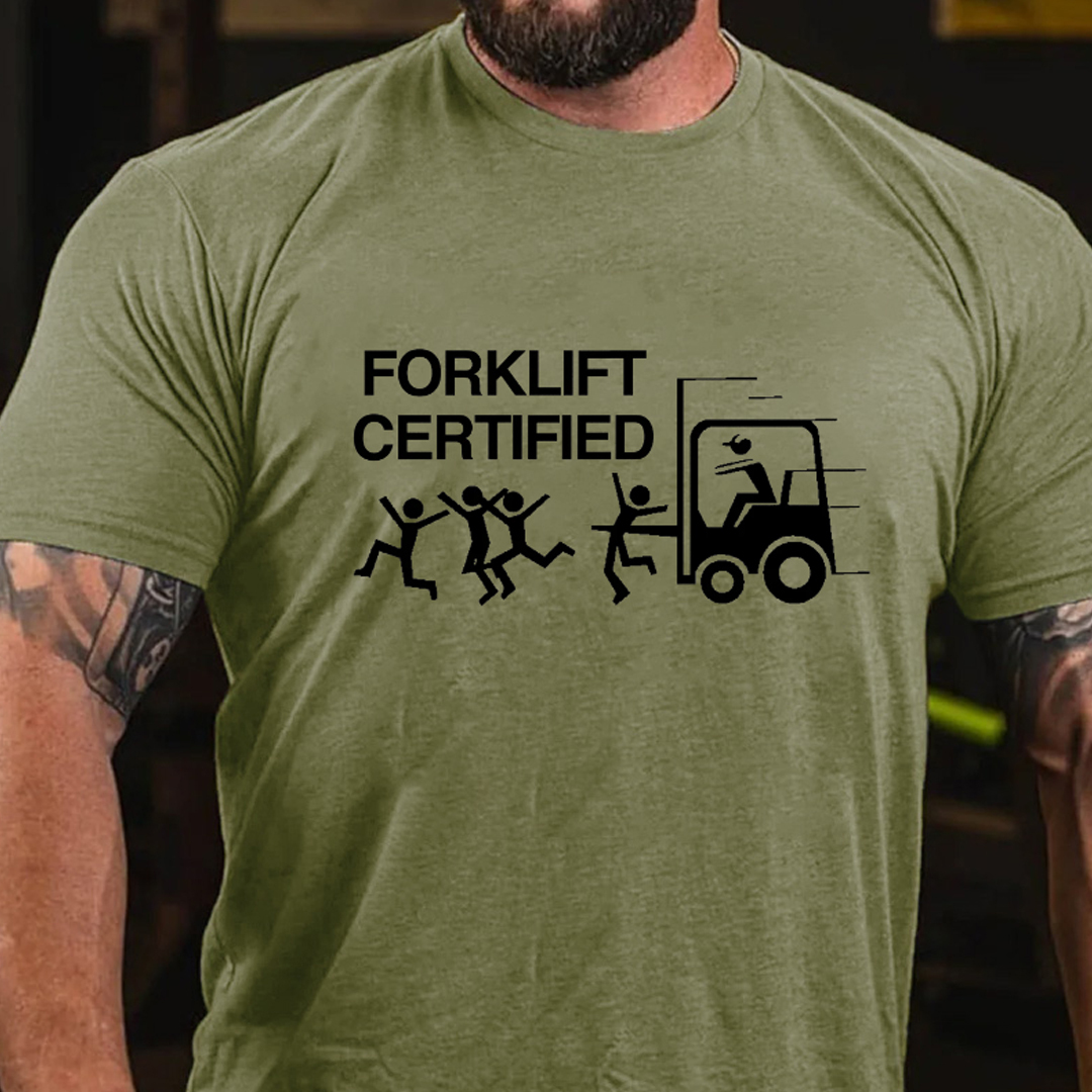 Forklift Certified Men's Short Sleeve  Printed T-shirt-