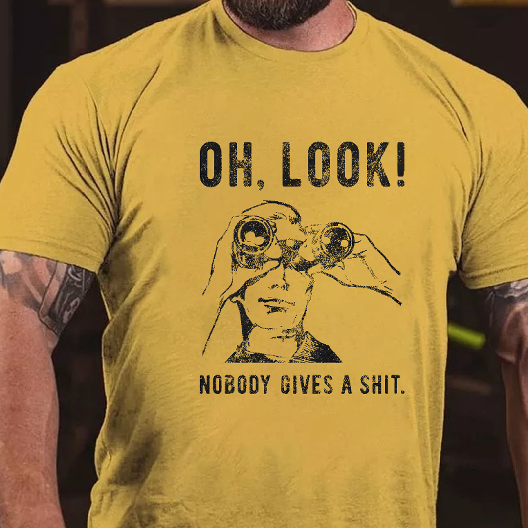 OH LOOK! Nobody Gives A Shit Men's Short Sleeve  Printed T-shirt-