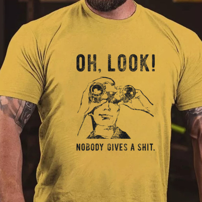 OH LOOK! Nobody Gives A Shit Men's Short Sleeve  Printed T-shirt-