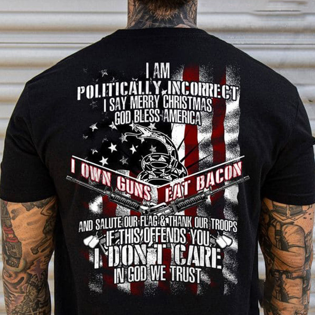 God Bless America Men's Short Sleeve  Printed T-shirt-