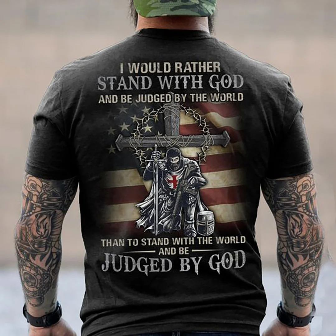 Stand With God Men's Short Sleeve  Printed T-shirt-