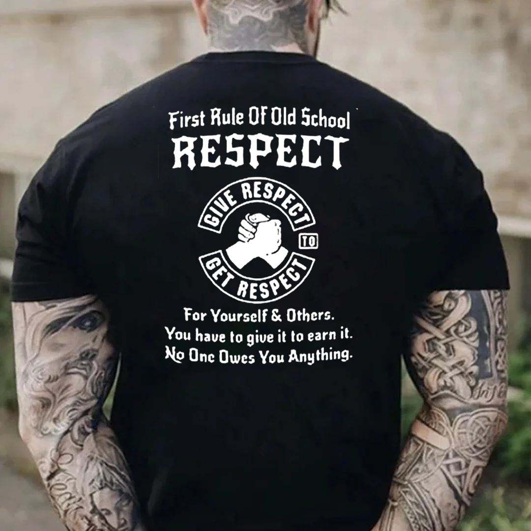 Give Respect To Get Respect Men's Short Sleeve  Printed T-shirt-