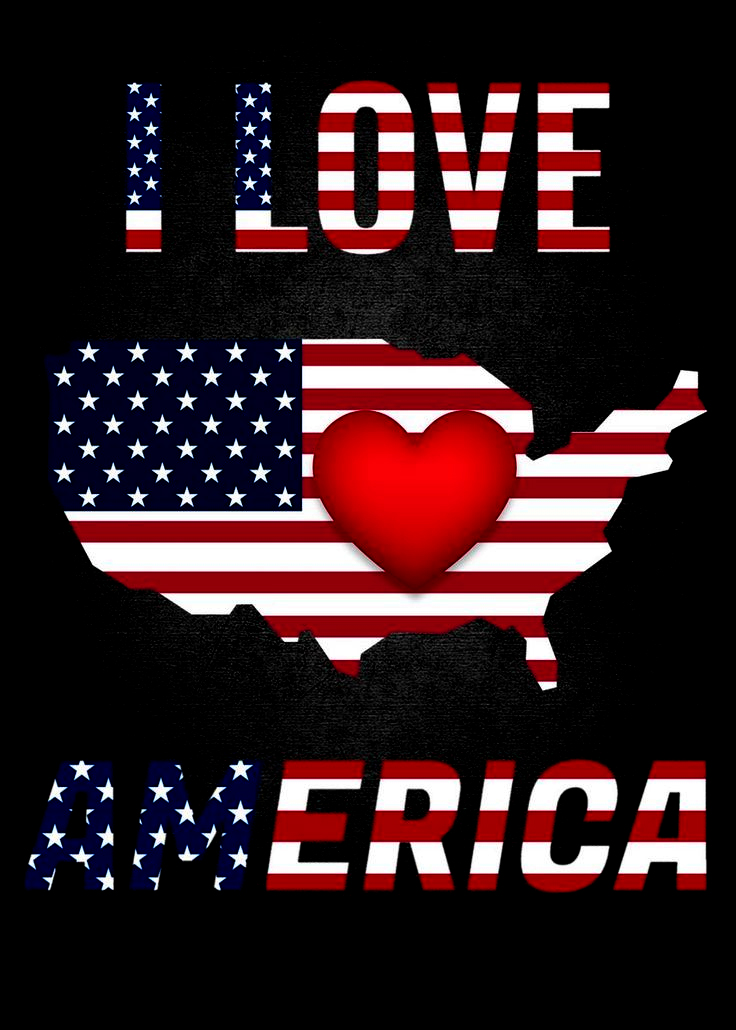 I Love America Men's Short Sleeve  Printed T-shirt-