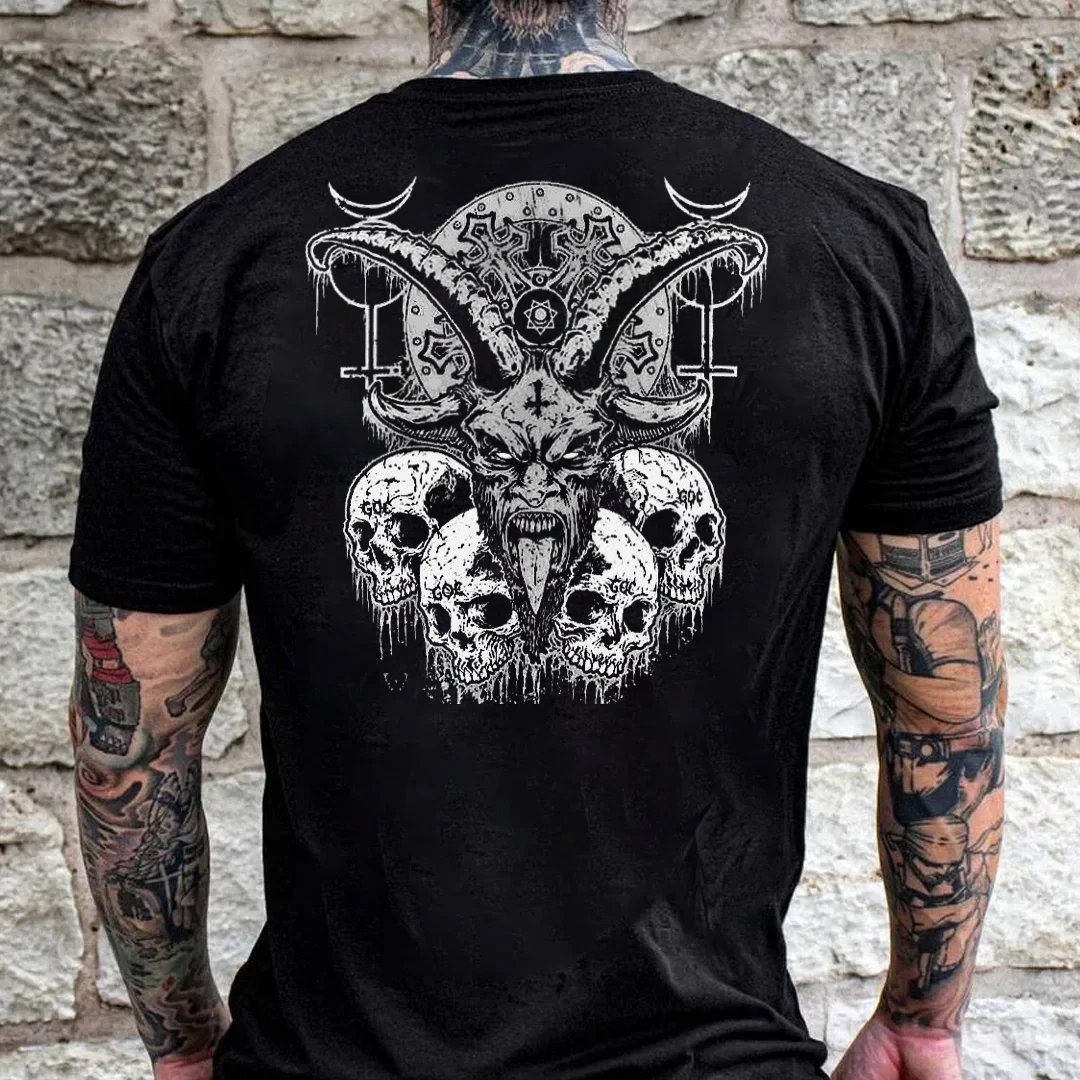 The Hell Skull Men's Short Sleeve  Printed T-shirt-