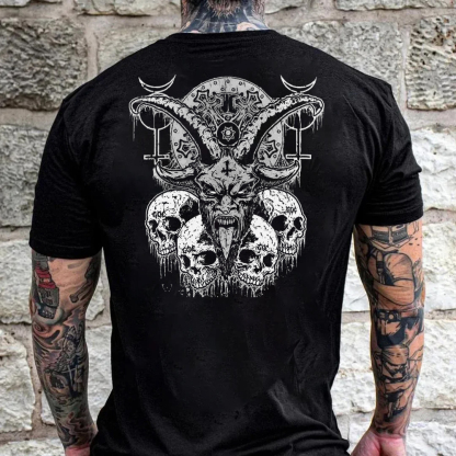 The Hell Skull Men's Short Sleeve  Printed T-shirt-
