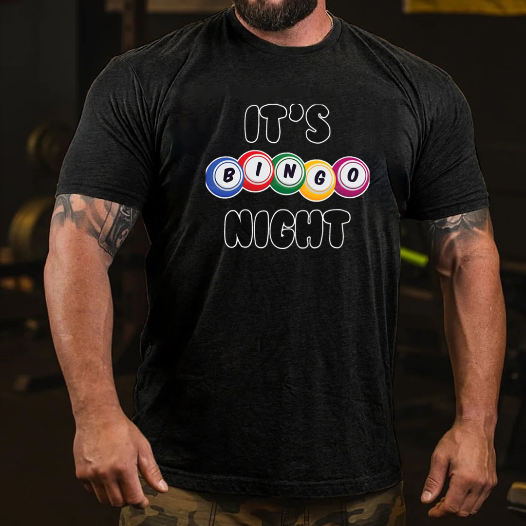 It's Bingo Night Powerball Good Luck Men's Short Sleeve  Printed T-shirt-