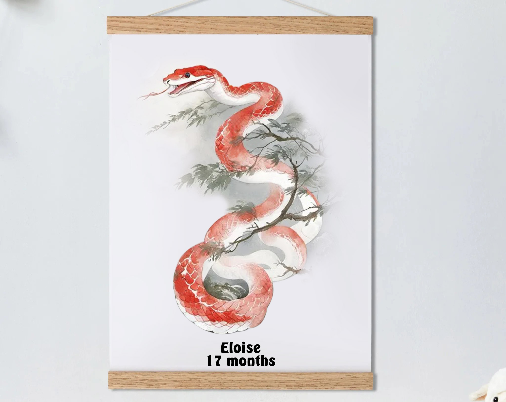 Year Of The Snake 2025 Chinese Lunar Year Animals Snake Baby Gift Personalized Mural Baby & Children's Room Gift