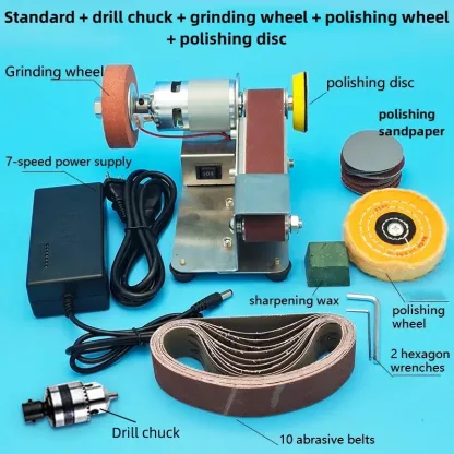 Multifunctional small mini electric belt sander polishing machine woodworking polishing tool