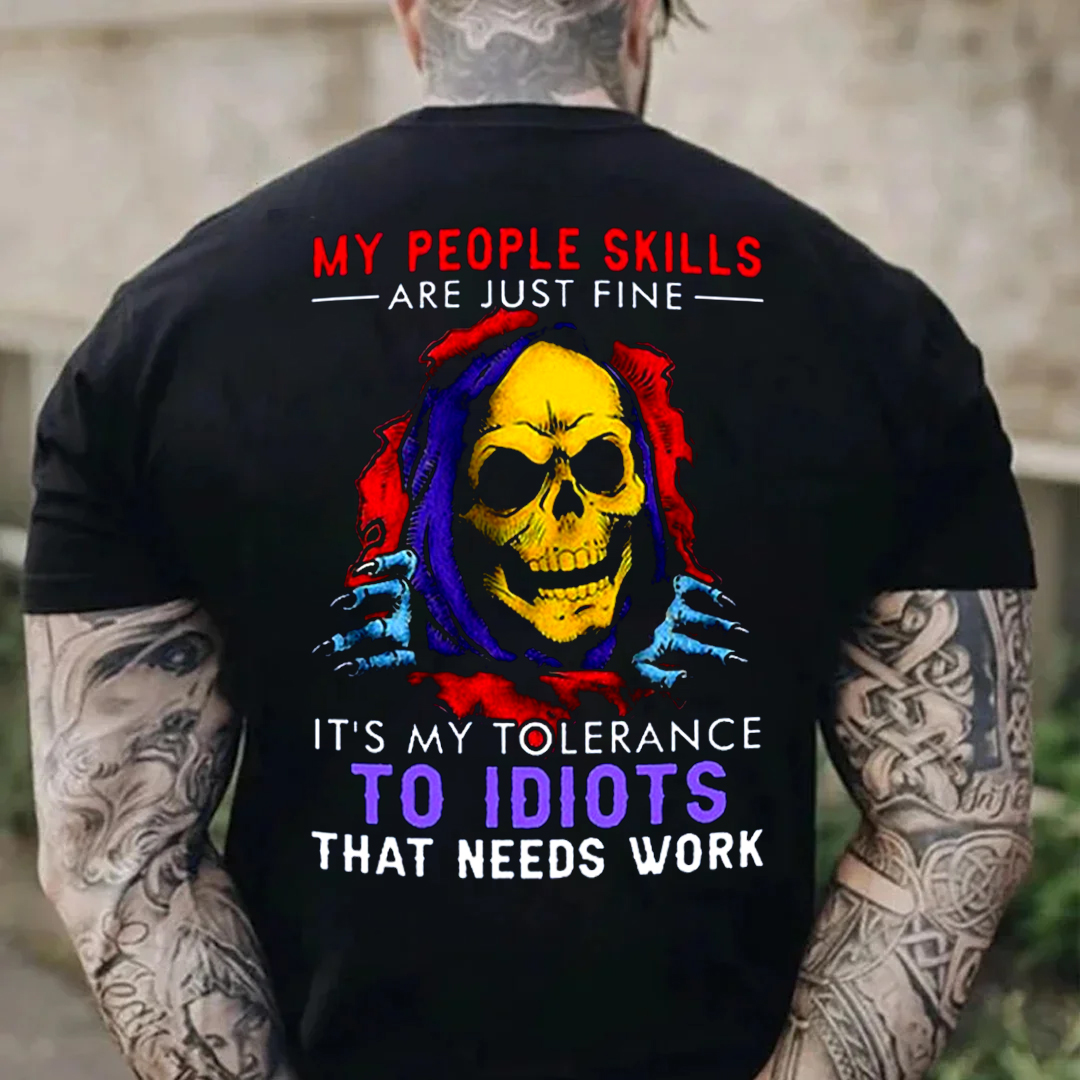 My People Skills Are Just Fine Men's Short Sleeve  Printed T-shirt-
