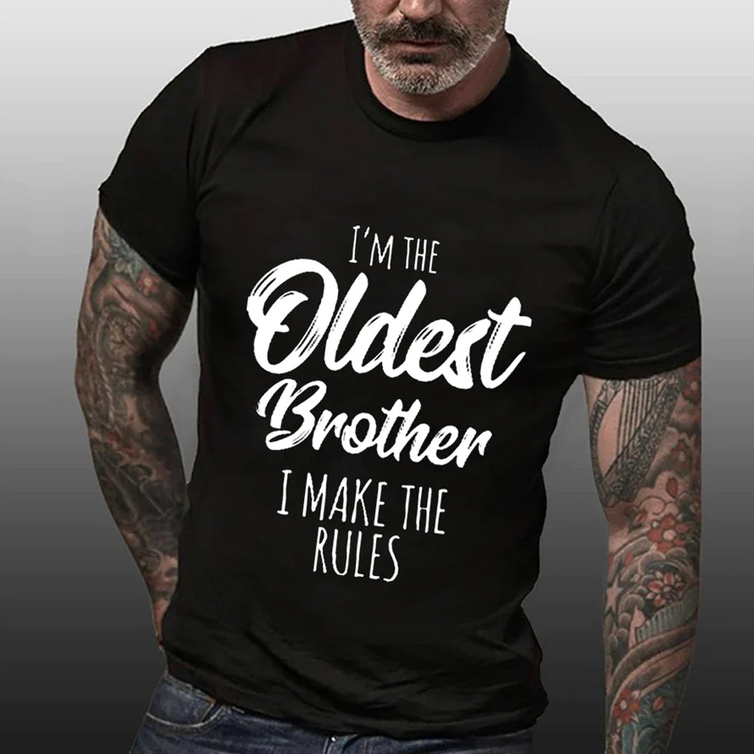 I'm The Oldest Brother Men's Short Sleeve  Printed T-shirt-