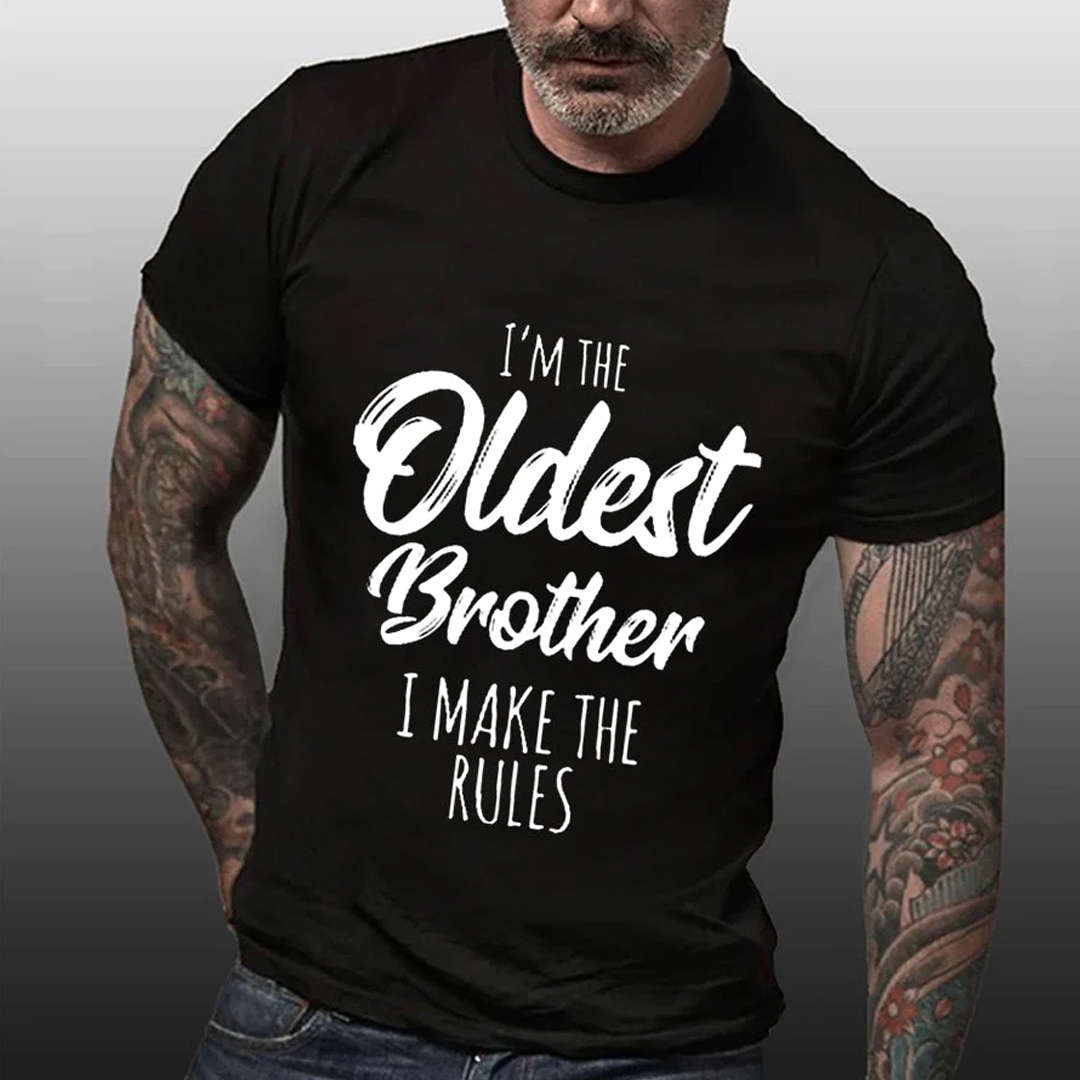 I'm The Oldest Brother Men's Short Sleeve  Printed T-shirt-
