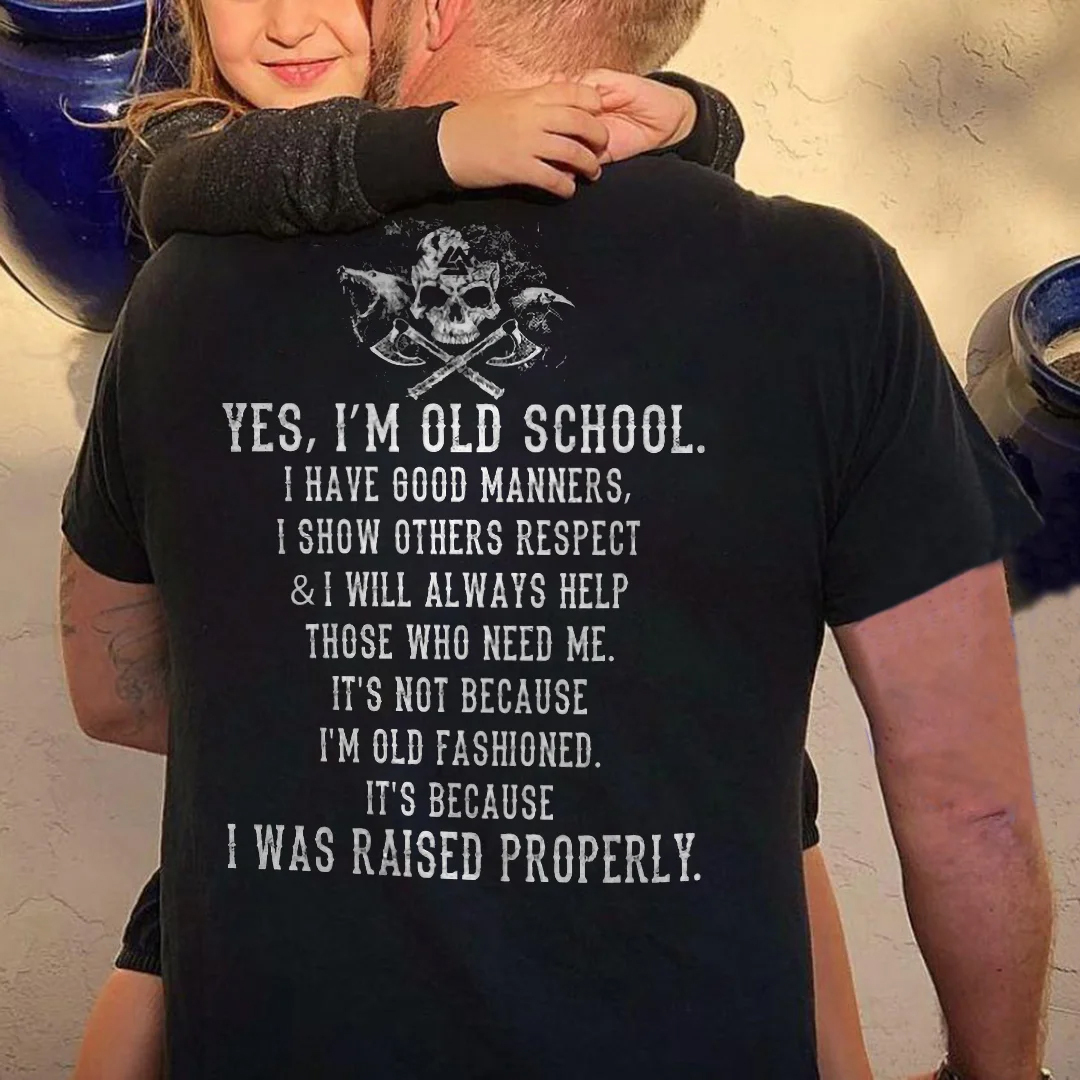 Yes I am Old School Men's Short Sleeve Printed T-shirt-