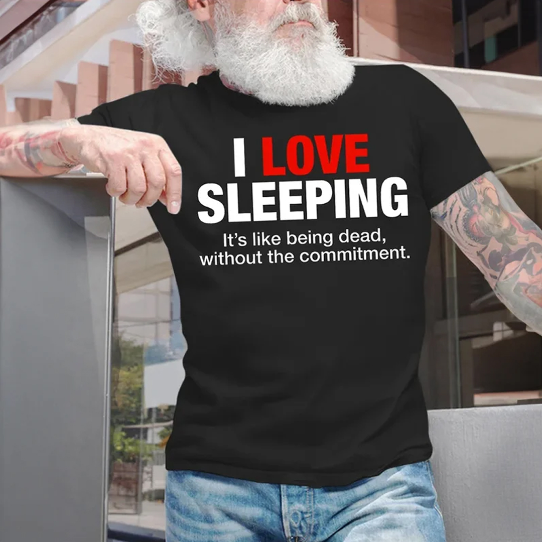 I love Sleeping Men's Short Sleeve  Printed T-shirt-