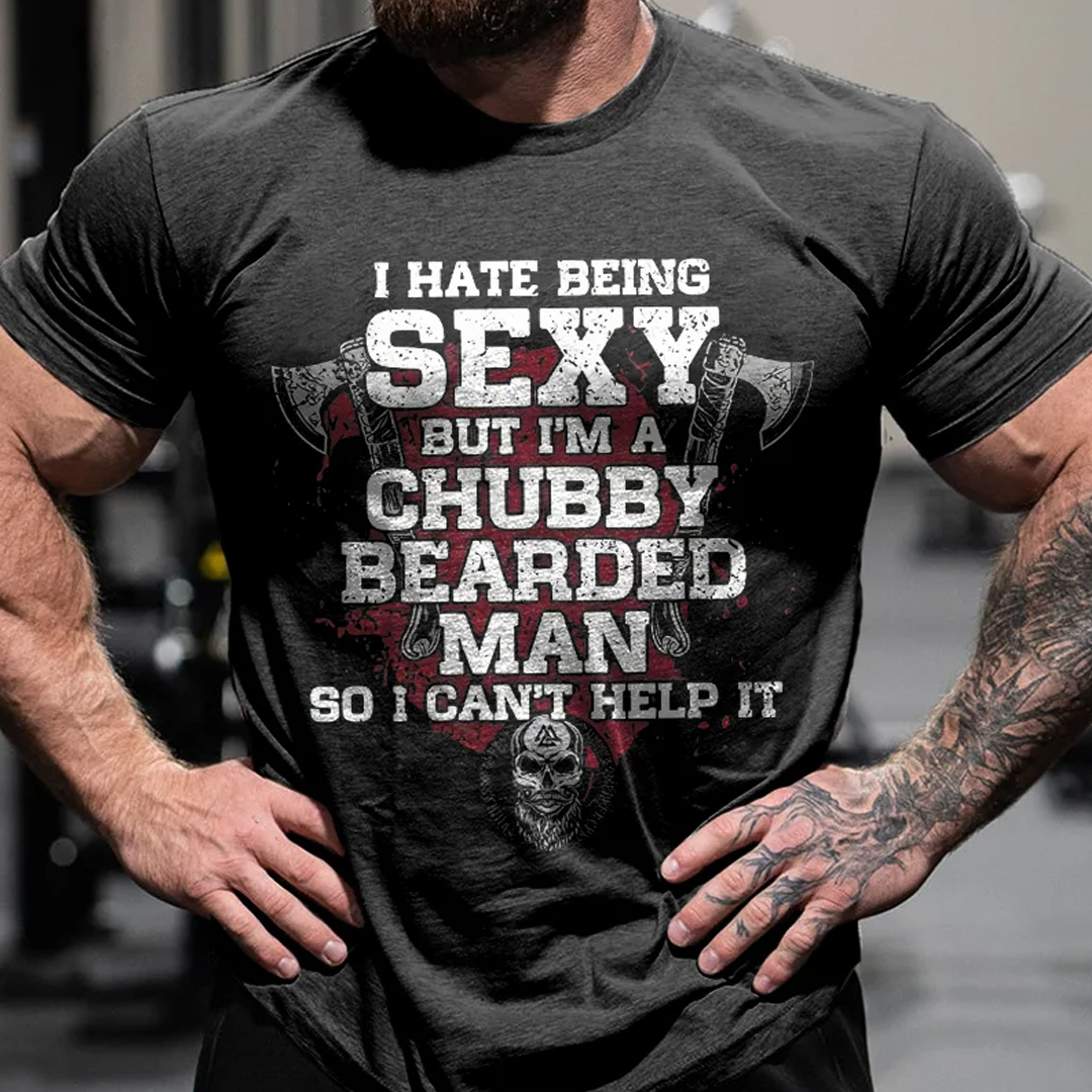 I am a chubby, bearded man Men's Short Sleeve  Printed T-shirt-