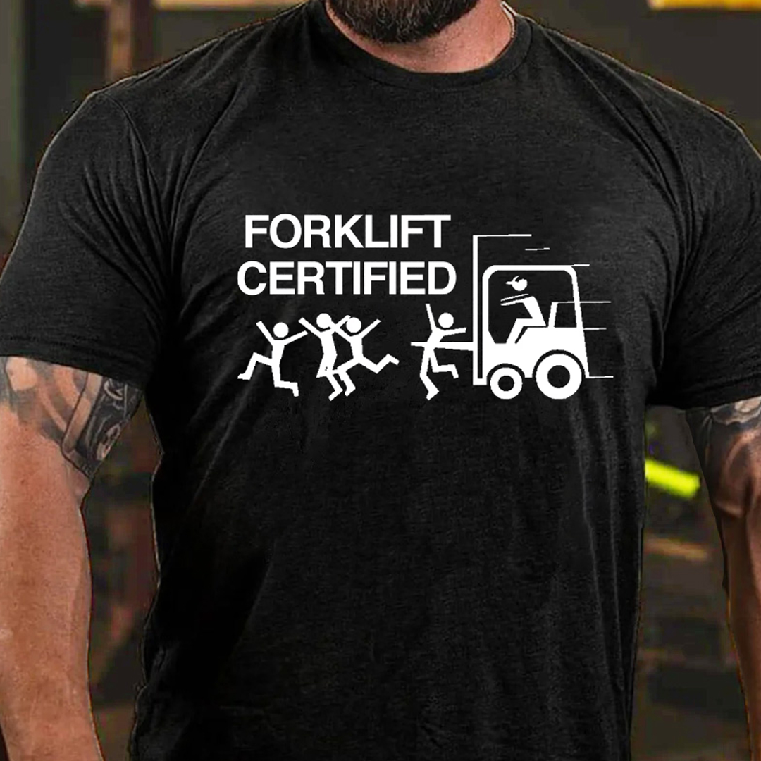 Forklift Certified Men's Short Sleeve  Printed T-shirt-