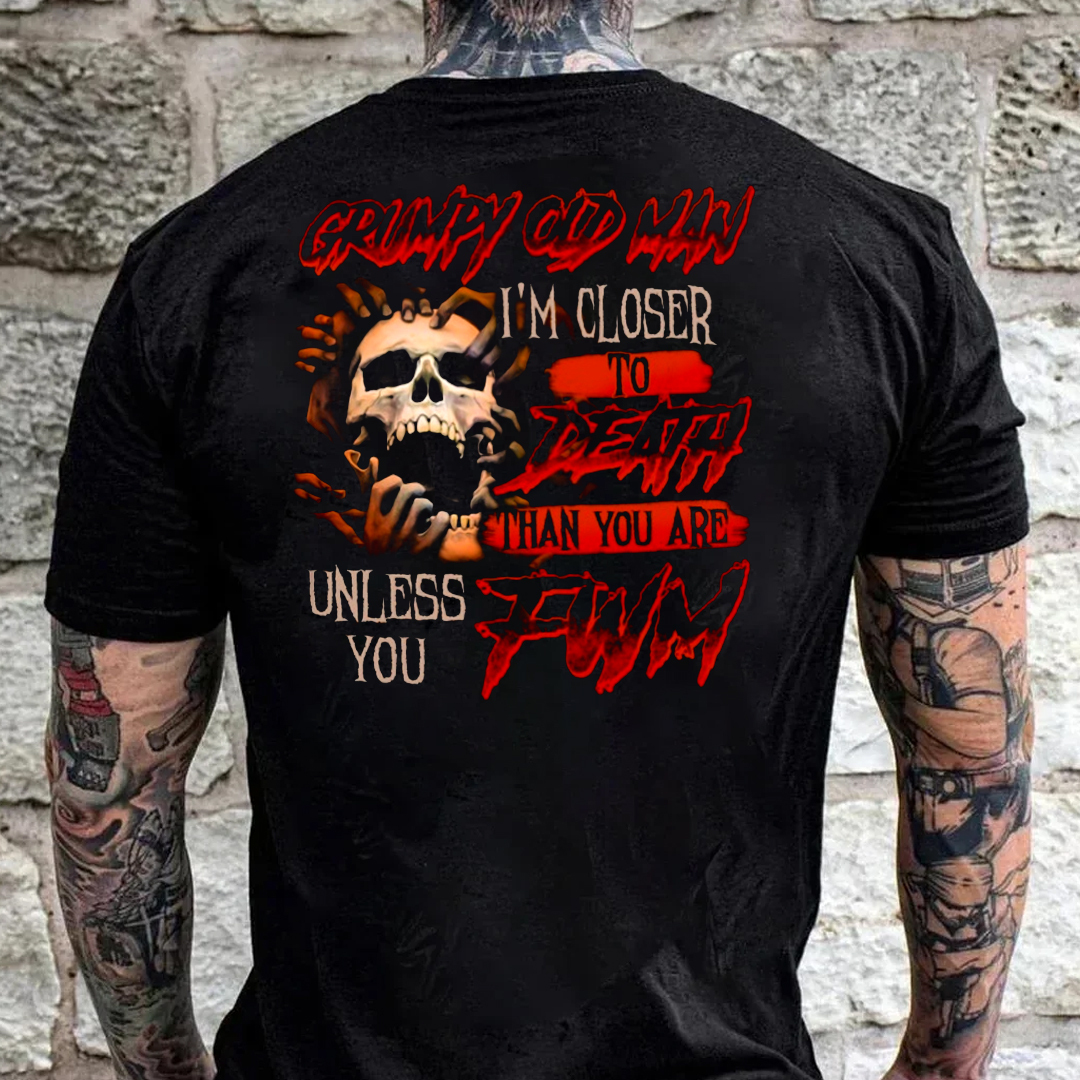 Grumpy old man Unless you F with me Men's Short Sleeve  Printed T-shirt-