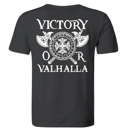 VICTORY OR VALHALLA Men's Short Sleeve  Printed T-shirt-