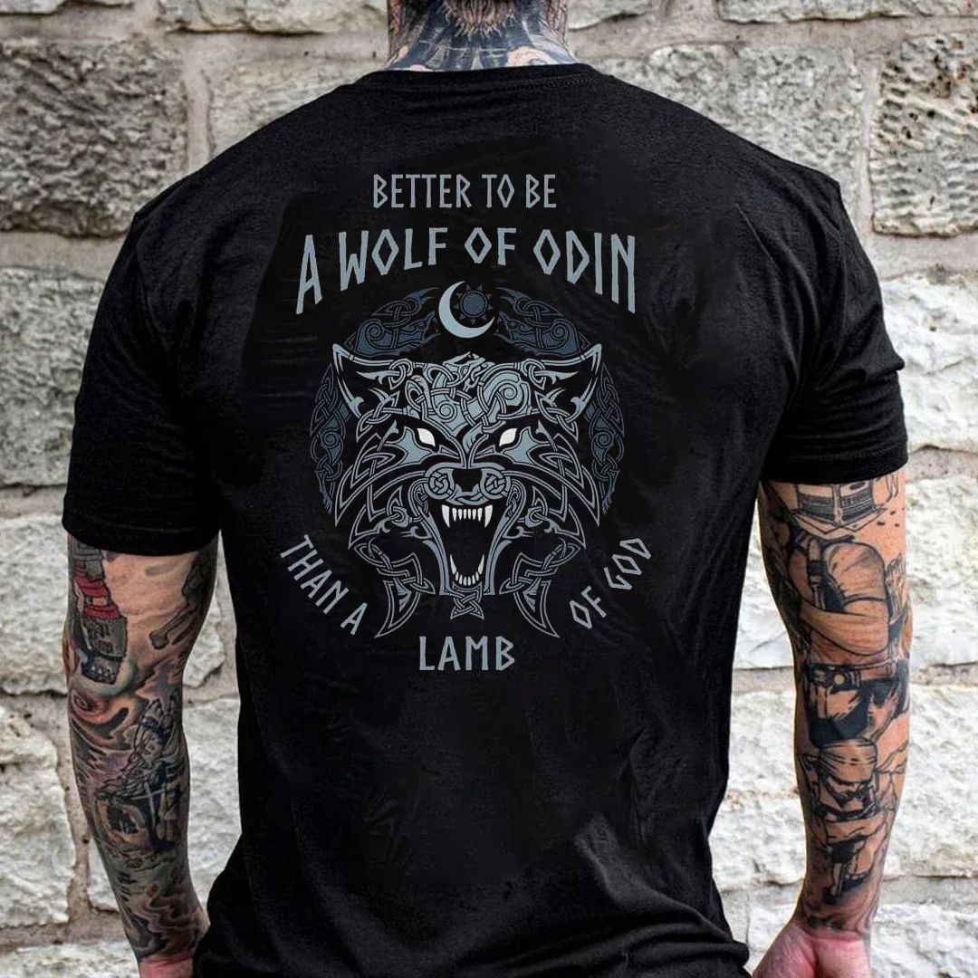 Better To Be A Wolf Of Odin Men's Short Sleeve Printed T-shirt-