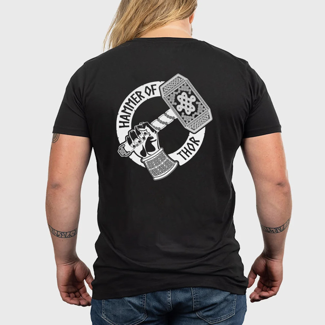 Viking Hammer Of Thor Berserker Men's Short Sleeve  Printed T-shirt-