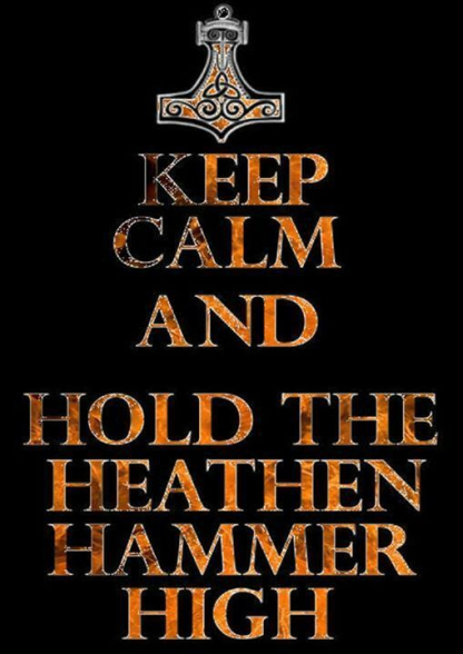 Keep Calm And Hold The Heathen Hammer High Viking Men's Short Sleeve  Printed T-shirt-