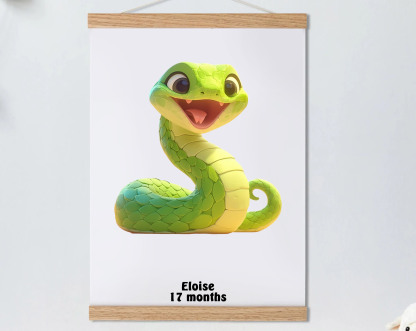 Chinese Lunar New Year Of The Snake 2025 Animals Baby Gift Personalized Mural Baby & Children's Room Gift Cute Snake Ver