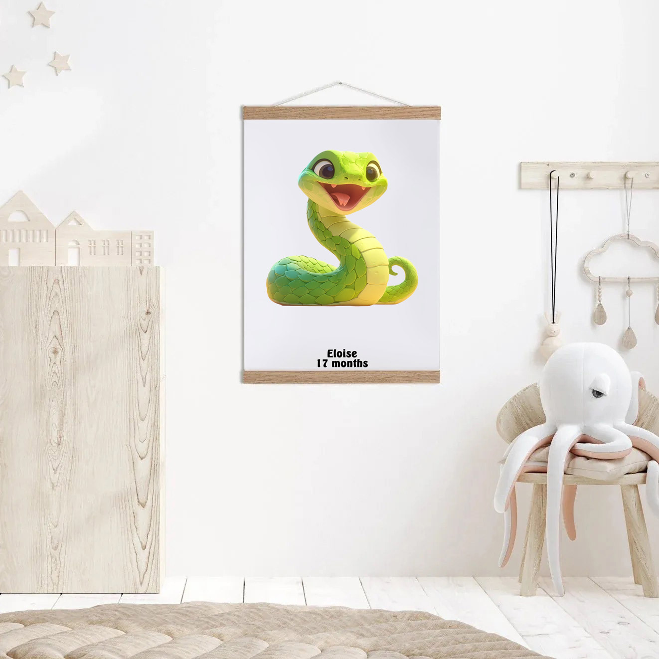 Chinese Lunar New Year Of The Snake 2025 Animals Baby Gift Personalized Mural Baby & Children's Room Gift Cute Snake Ver