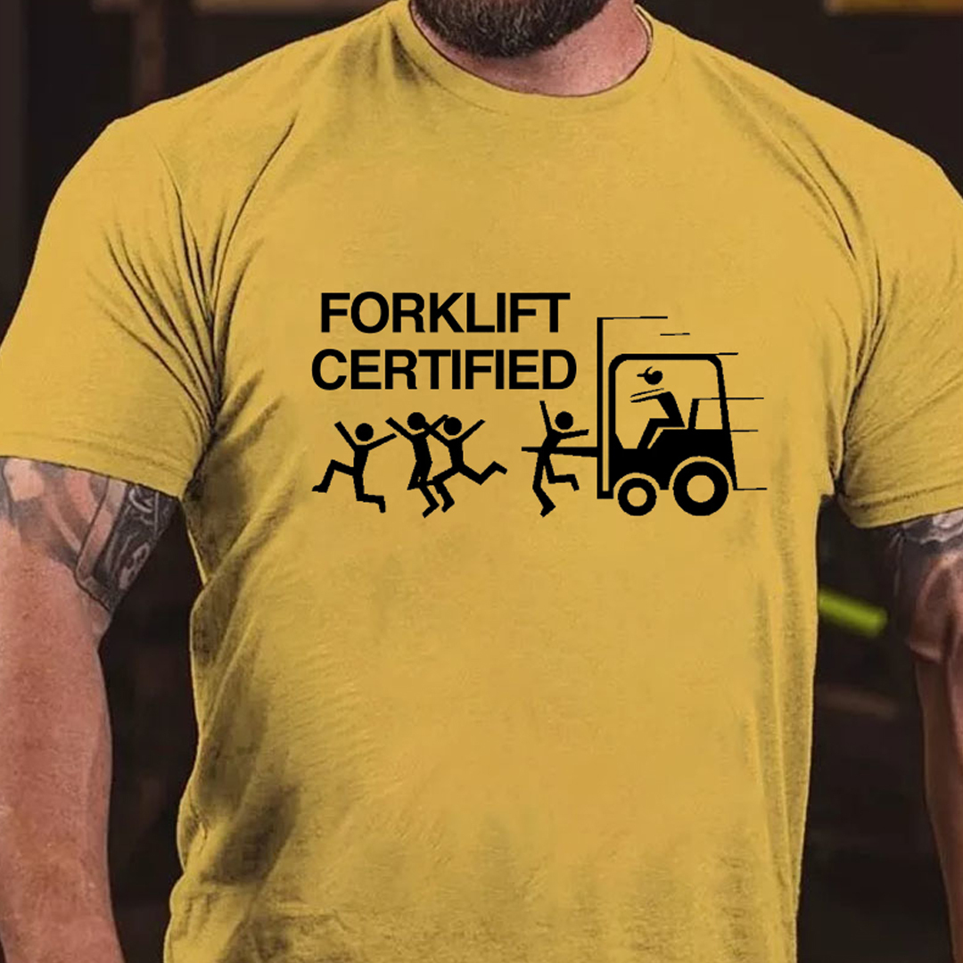Forklift Certified Men's Short Sleeve  Printed T-shirt-