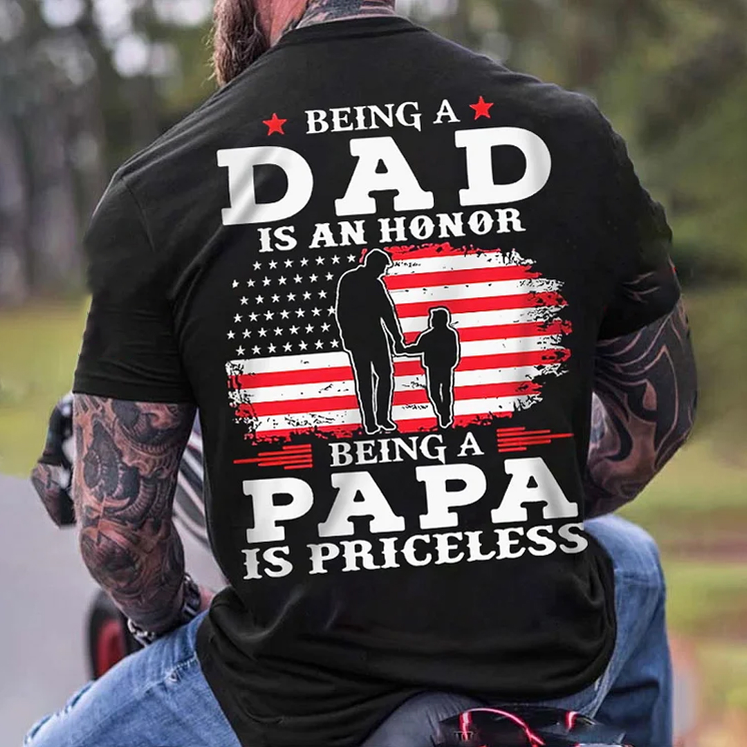 Being A Dad Is An Honor Men's Short Sleeve  Printed T-shirt-