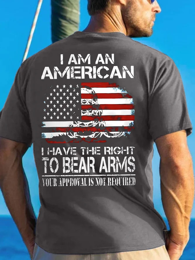 I Am An American Men's Short Sleeve  Printed T-shirt-