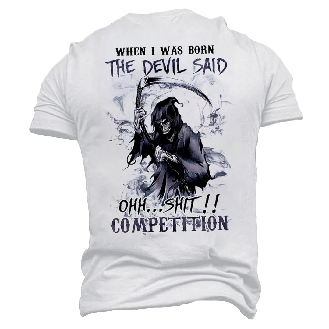 When i was born the devil said Men's Short Sleeve  Printed T-shirt-