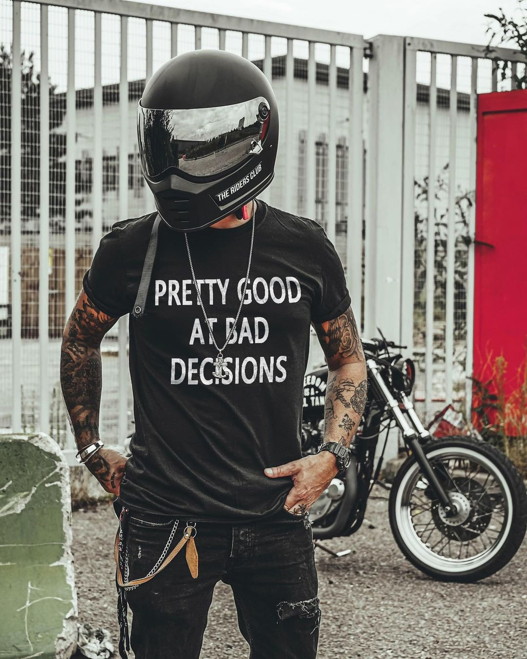 PRETTY GOOD AT BAD DECISIONS Print Men's Short Sleeve T-Shirt
