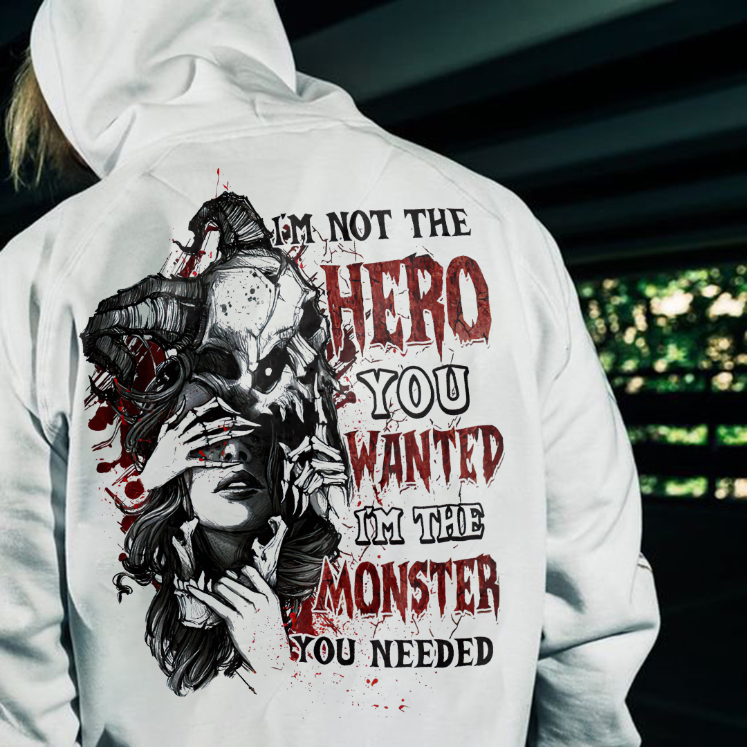 I'm Not The Hero You Wanted All Over Print  Men's Long Sleeve Hoodies