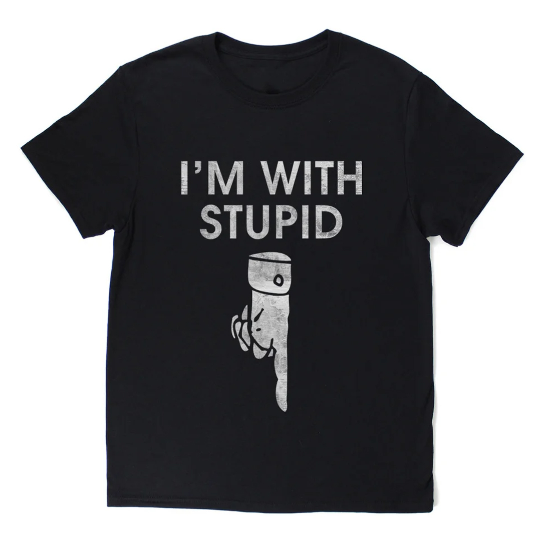 I'm With Stupid Men's Short Sleeve  Printed T-shirt-