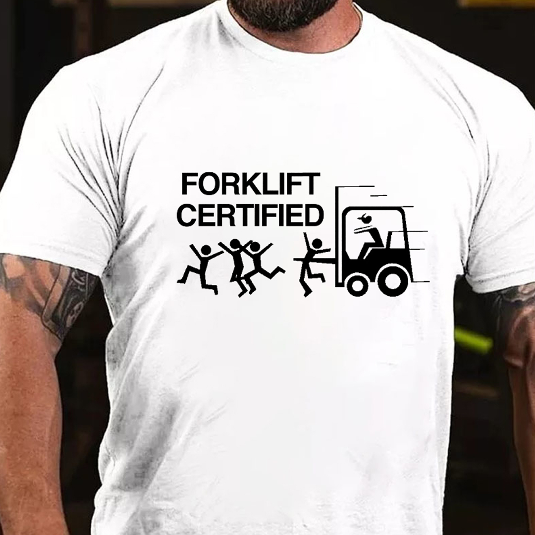 Forklift Certified Men's Short Sleeve  Printed T-shirt-