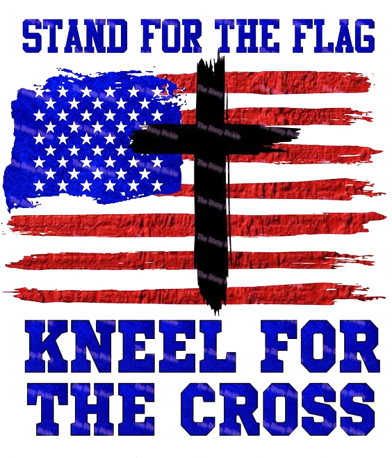 Stand For The Flag Kneel For The Cross Men's Short Sleeve  Printed T-shirt-
