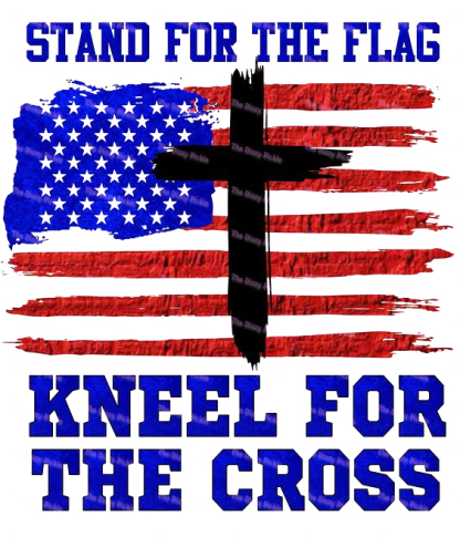 Stand For The Flag Kneel For The Cross Men's Short Sleeve  Printed T-shirt-