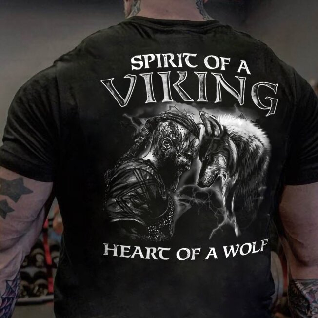 Viking Spirit Of A Viking Heart Of A Wolf T-shirt