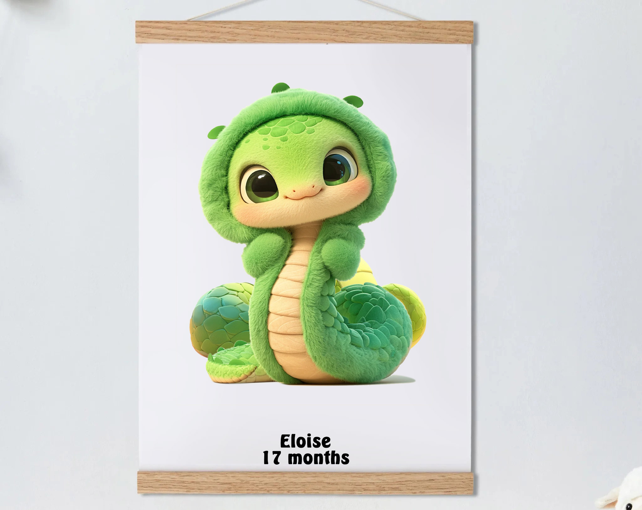 Chinese Lunar New Year Of The Snake 2025 Animals Baby Gift Personalized Mural Baby & Children's Room Gift Cute Snake Ver