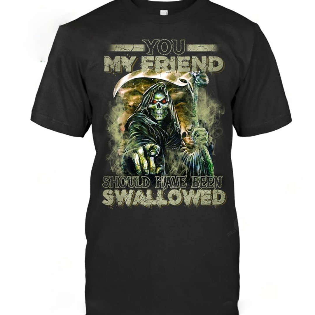 You, My Friend Should Have Been Swallowed Skeleton Men's Short Sleeve  Printed T-shirt-